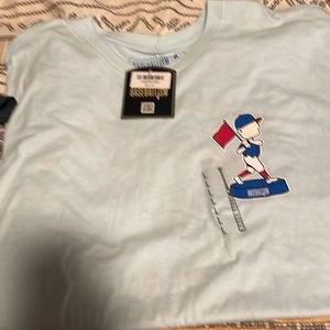 Baseballism Bobblehead Tee size large baby blue